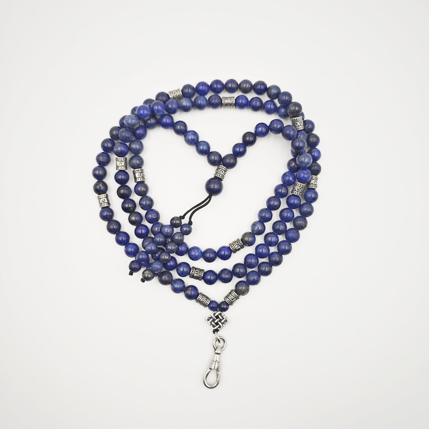 Long Lapis Lazuli Beaded Necklace with Stainless Steel | 98cm Layering Ethnic Boho Jewelry