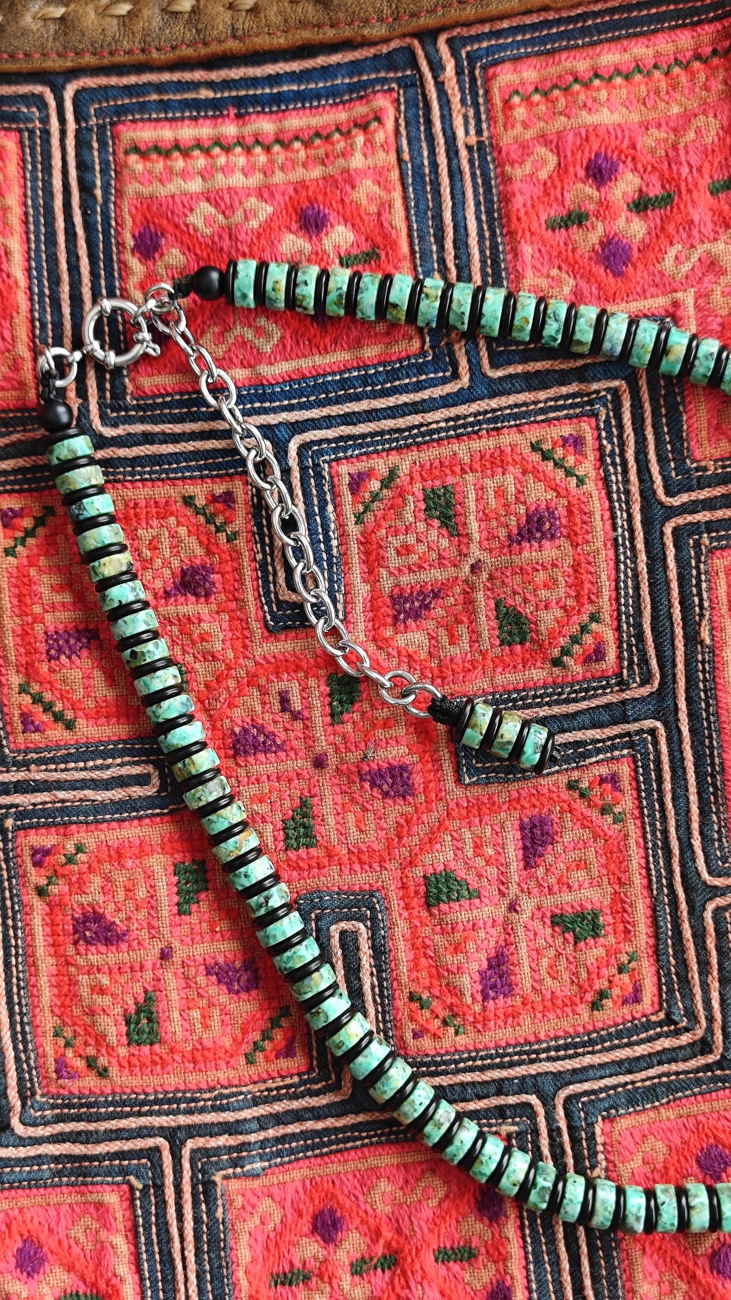 Vintage Tibetan Dzi Bead Turquoise Choker, Rudraksha Mala, Coconut Shell, Tribal Amulet Necklace