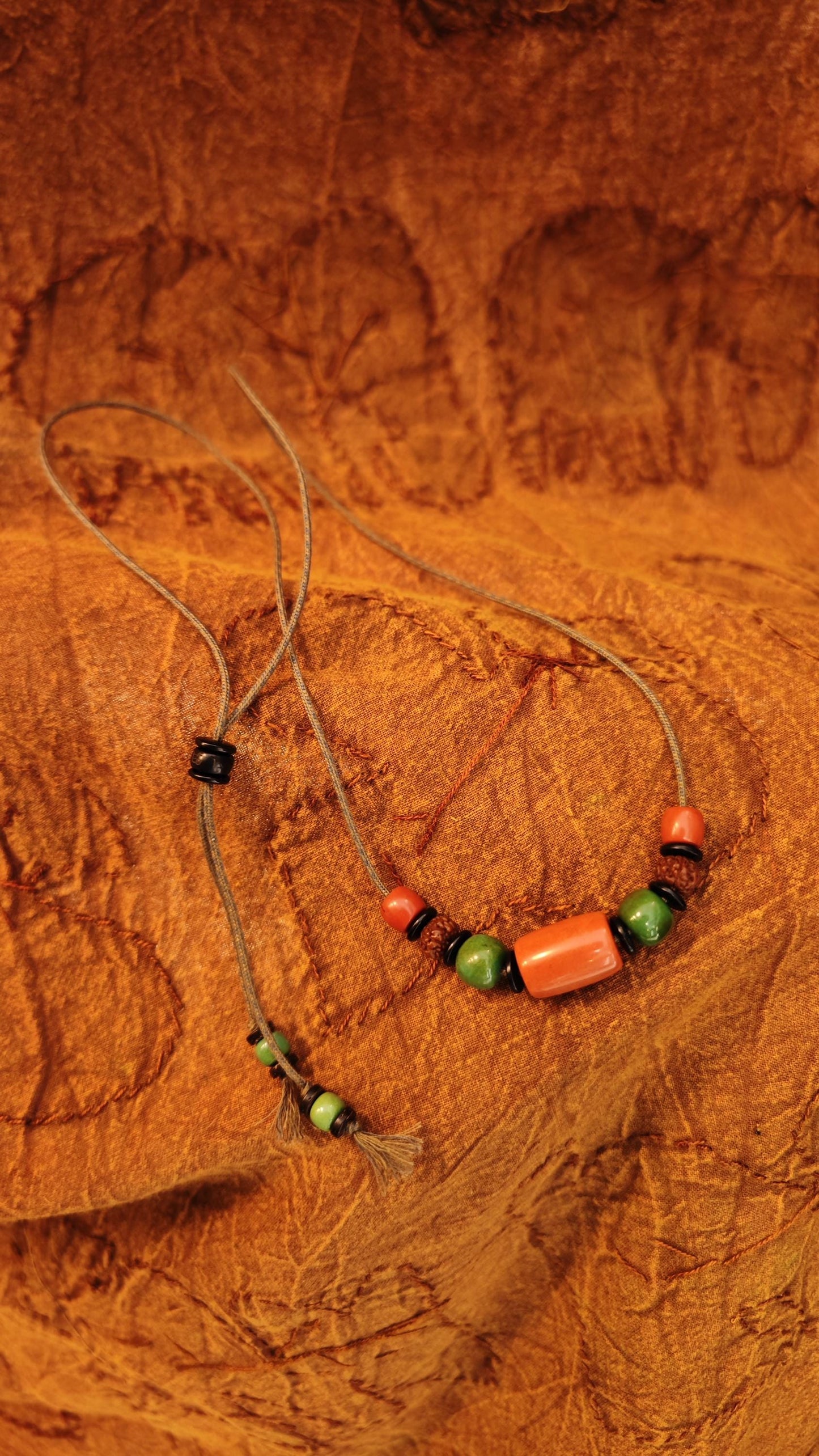 Red Agate Om Mani Padme Hum Necklace, Turquoise Rudraksha Mala Choker, Boho Adjustable Cord