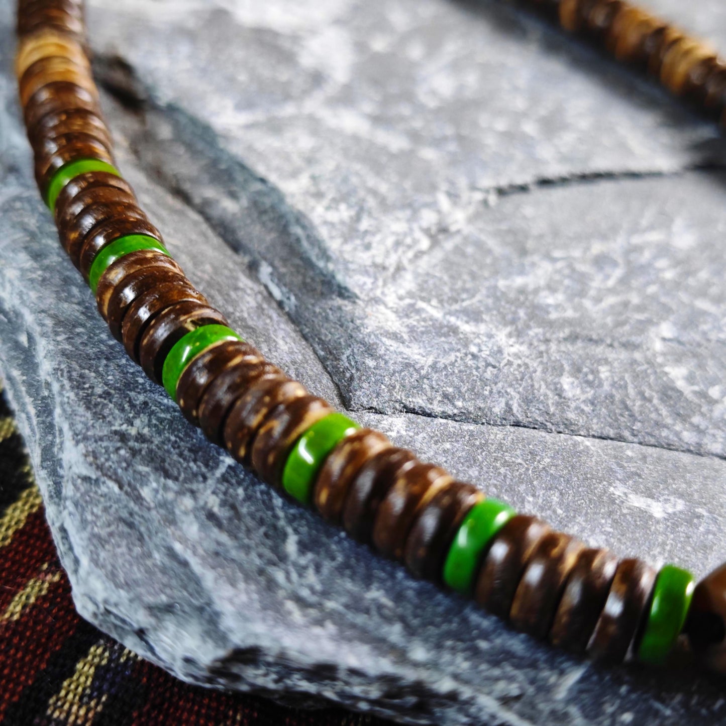 Tibetan Dzi Bead Necklace, Sardonyx Agate, Turquoise, Coconut Shell, Bohemian Jewelry