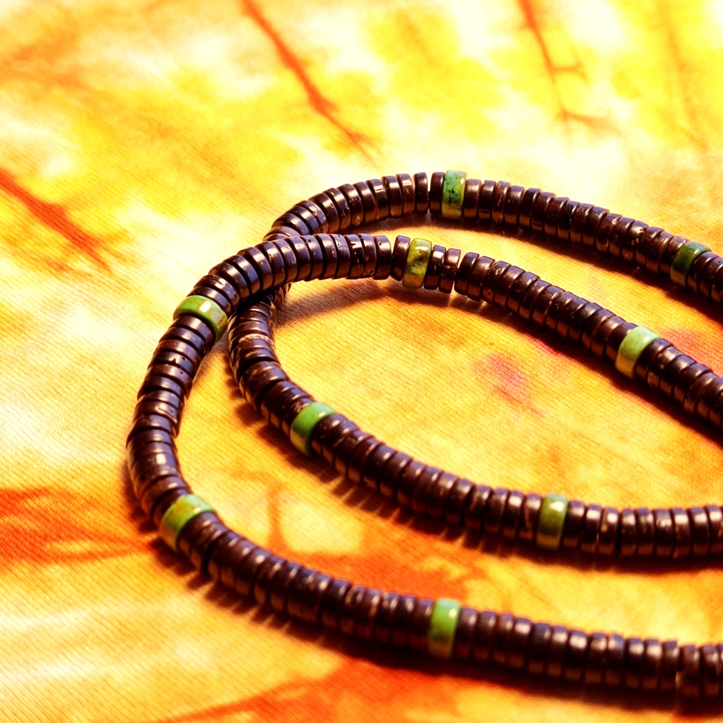 Handmade Turquoise Yak Bone Dzi Bead Necklace | Ethnic Tibetan Tribal Bohemian Jewelry