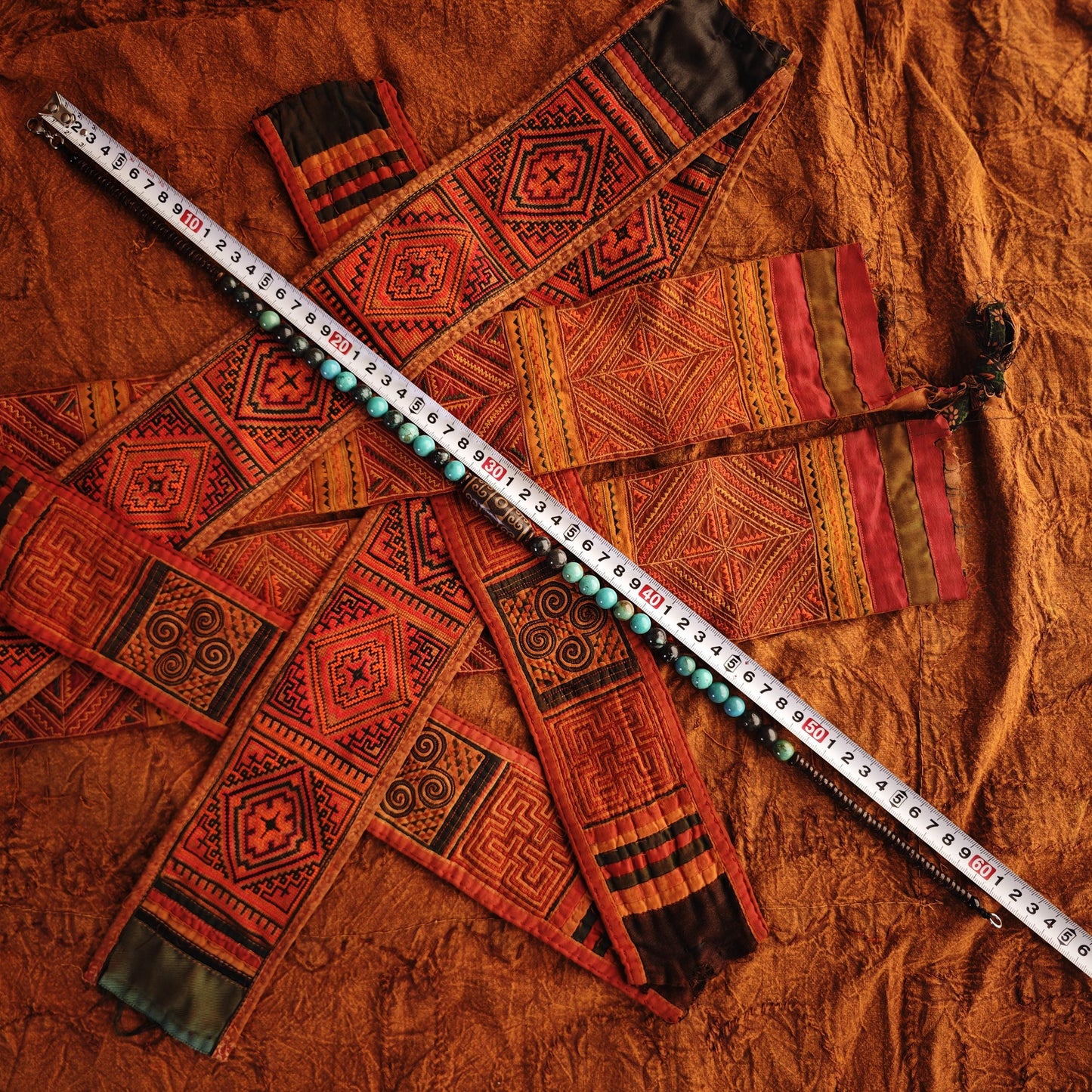 Handmade Vintage Dzi Bead Necklace with Turquoise & Coconut | Ethnic Spiritual Jewelry