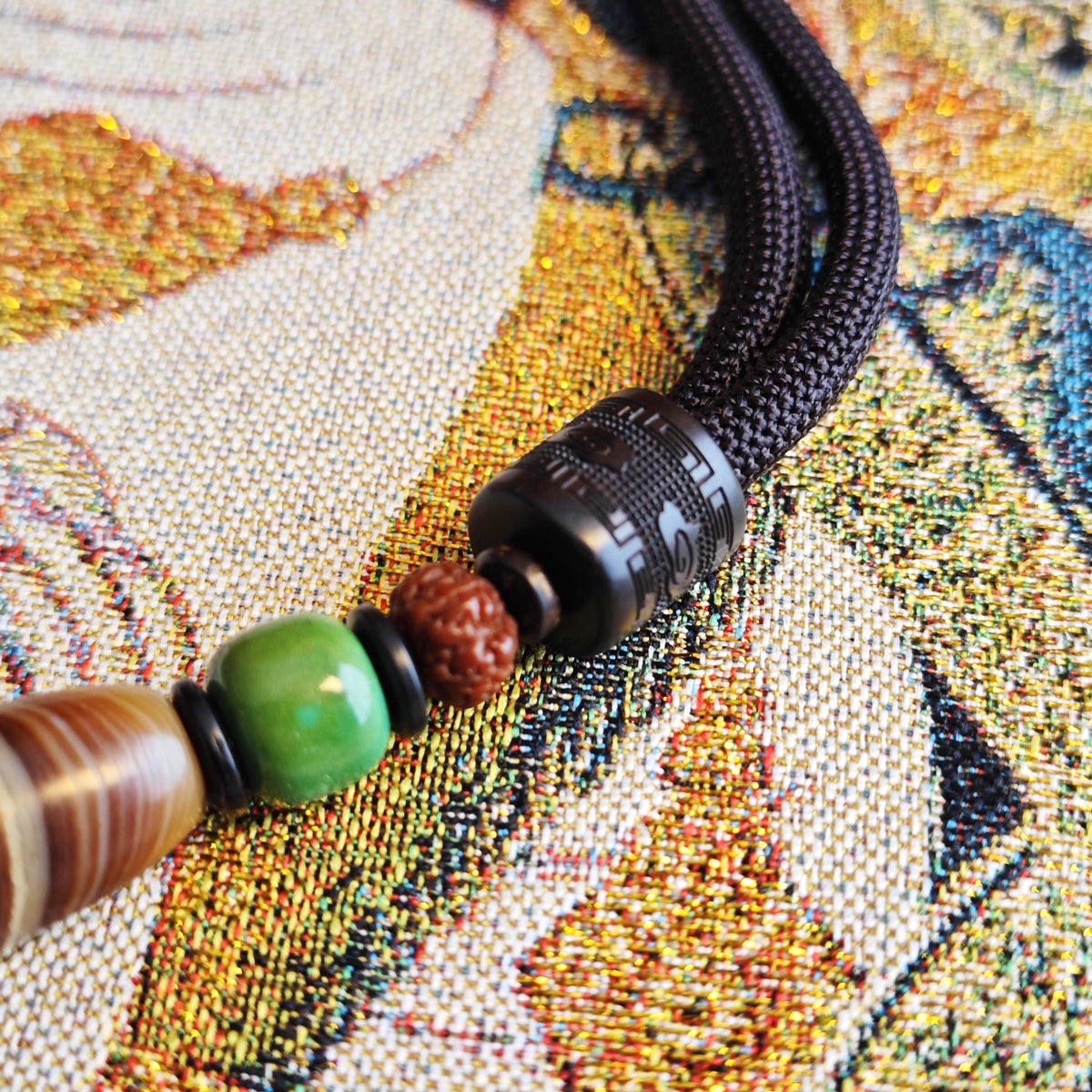 Tibetan Dzi Bead Necklace, Turquoise, Rudraksha, Wood, Coconut Shell, Bohemian Jewelry