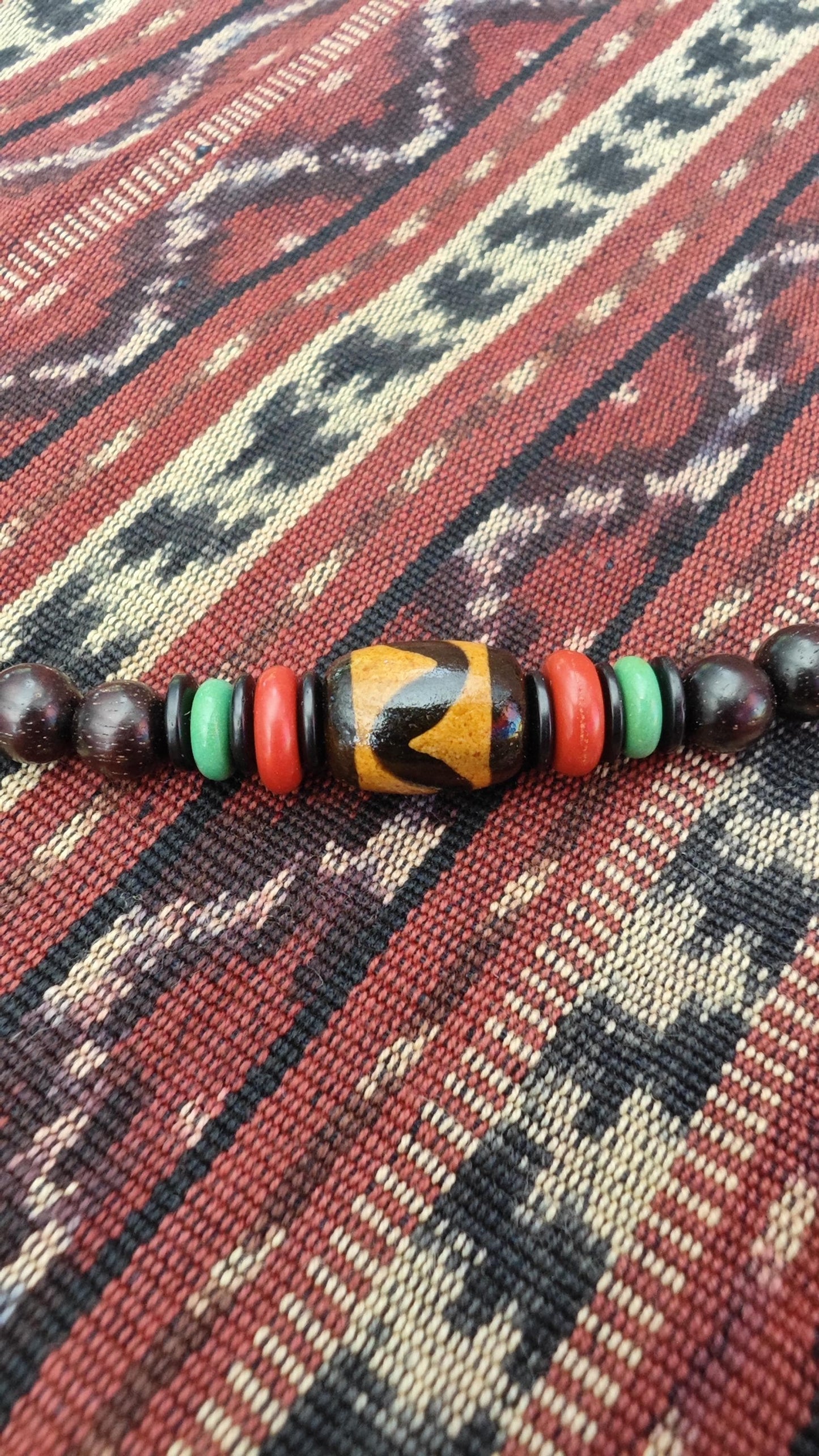 Vintage Tibetan Sardonyx Agate Dzi Necklace, Red Agate Turquoise Mala, Detachable Pendant
