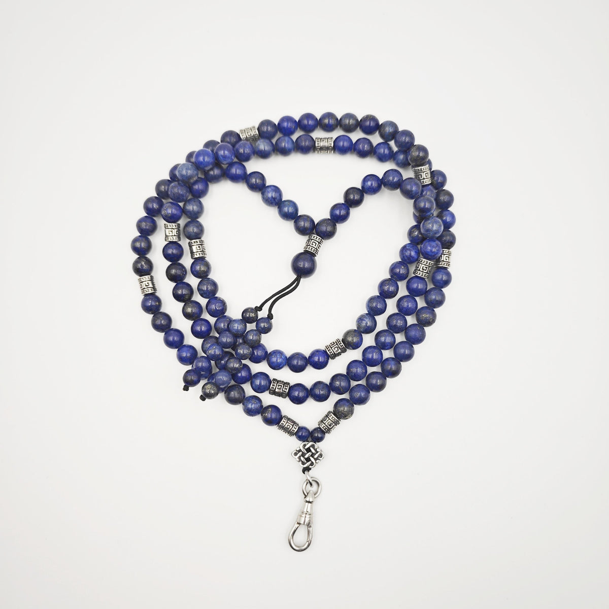 Long Lapis Lazuli Beaded Necklace with Stainless Steel | 98cm Layering Ethnic Boho Jewelry