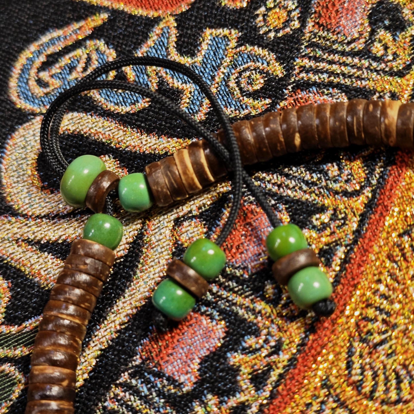 Tibetan Dzi Bead Necklace, Turquoise, Rudraksha, Coconut Shell, Ethnic Boho Jewelry