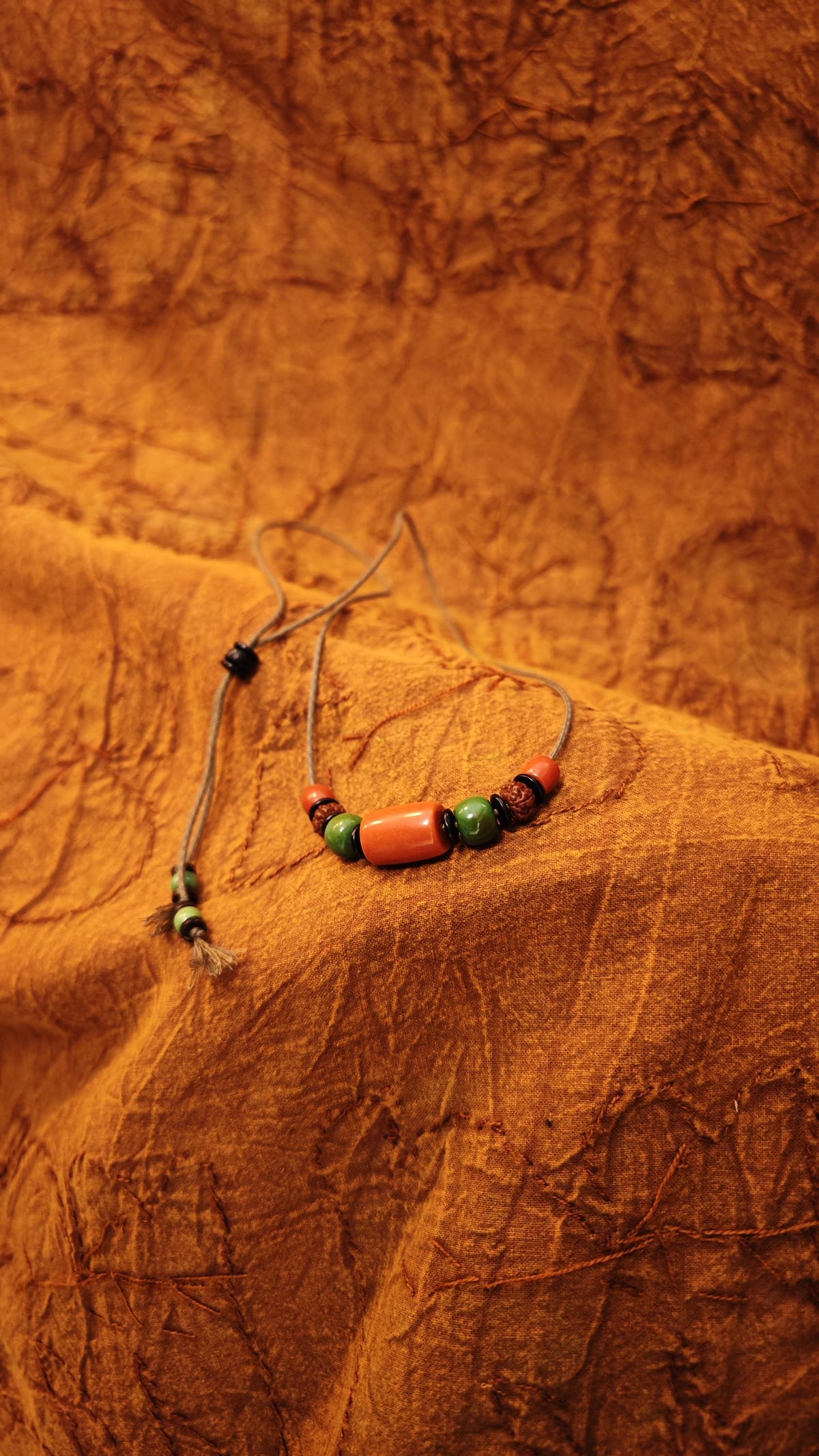 Red Agate Om Mani Padme Hum Necklace, Turquoise Rudraksha Mala Choker, Boho Adjustable Cord