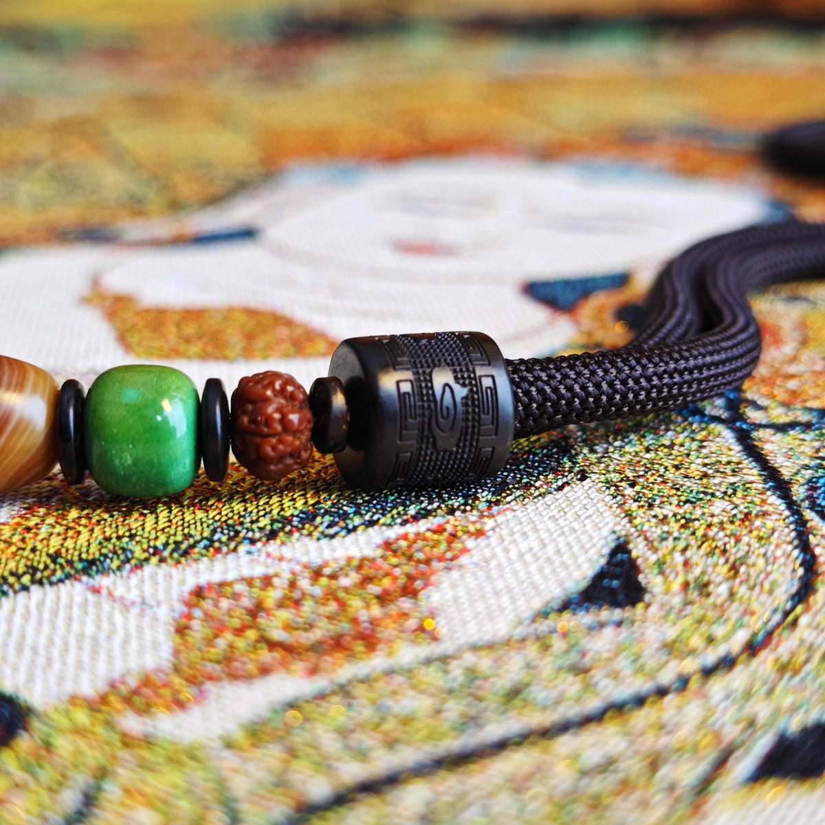 Tibetan Dzi Bead Necklace, Turquoise, Rudraksha, Wood, Coconut Shell, Bohemian Jewelry