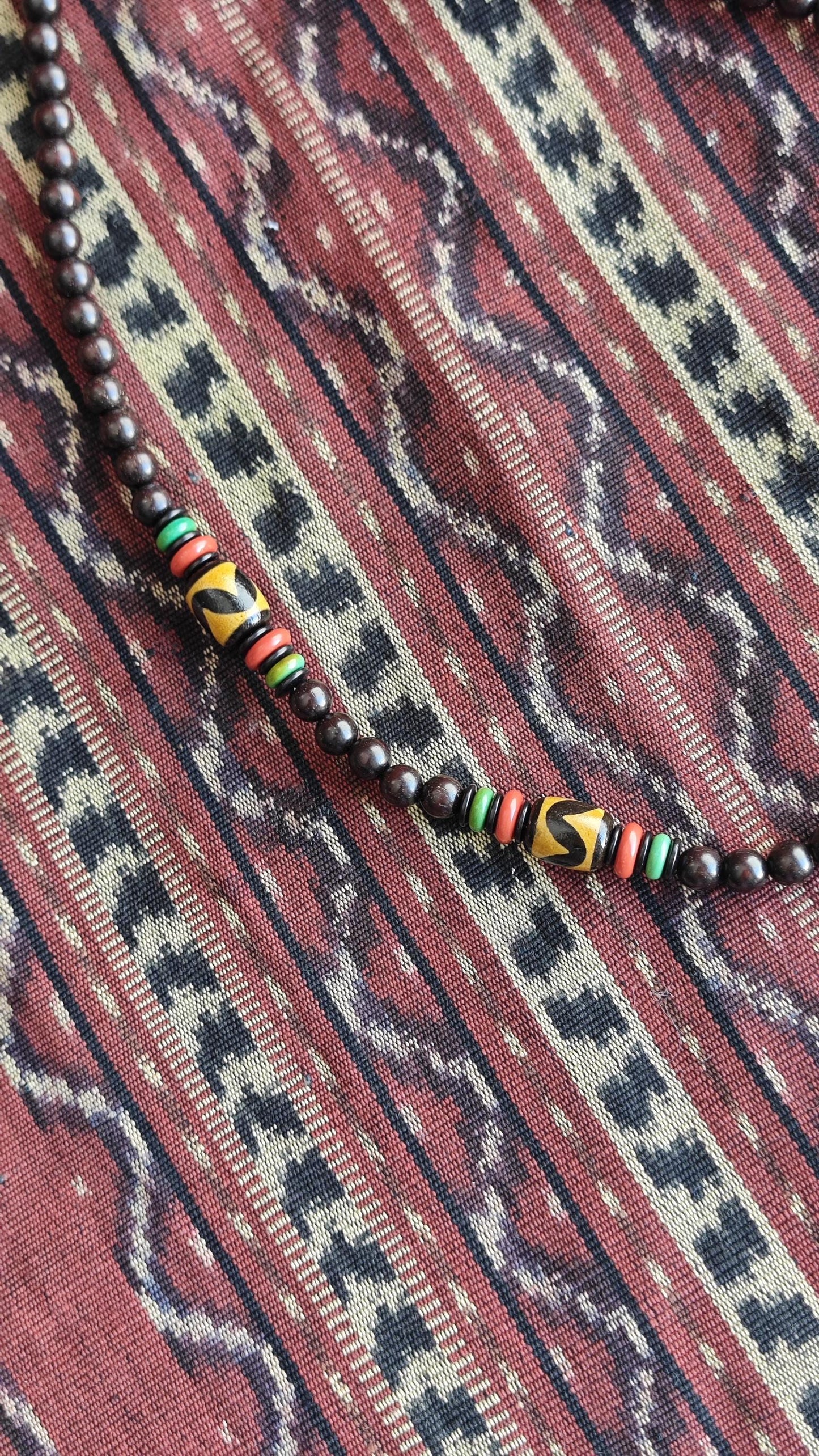 Vintage Tibetan Sardonyx Agate Dzi Necklace, Red Agate Turquoise Mala, Detachable Pendant